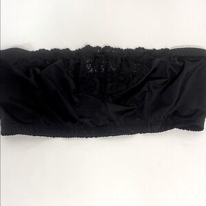 Strapless Black Lace Bandeau Bra Size 40 EUC